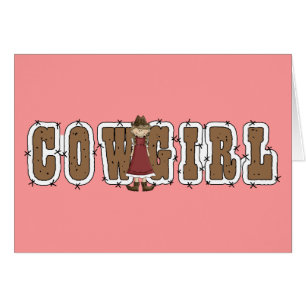Niedliches Cowgirl u. Barb-Draht -
