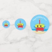 Niedliches Crab Beach 1. Geburtstag Party Konfetti (Vorderseiten)