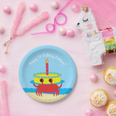 Niedliches Crab Beach 1. Geburtstag Party Pappteller (Party)