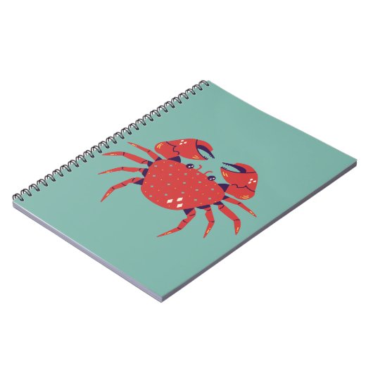 Niedliches Crab-Notebook Notizblock (Linke Seite)