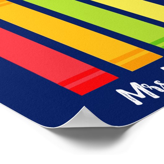 Niedliches Crayon Custom Elementary School Poster (Ecke)