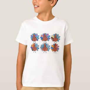 Niedliches Crayon Turkeys Kids Shirt
