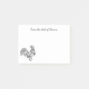 Niedliches Crazy Chicken Lady Farm Bauer Rooster Post-it Klebezettel