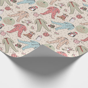 Niedliches Cream Baby's First Christmas Personalis Geschenkpapier