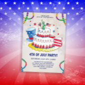 Niedliches Cream Cake Patriotic 4. Juli Party Einladung