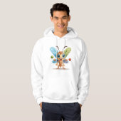 Niedliches Cricket Motiv Design - Farbenfrohe Kuns Hoodie (Vorne ganz)