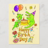 Niedliches Crocodile Happy Geburtstagskarte Postkarte (Vorderseite)