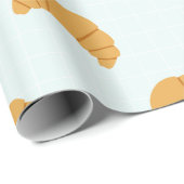 Niedliches Croissant Wrapping Paper Geschenkpapier (Rolleneckpunkt)