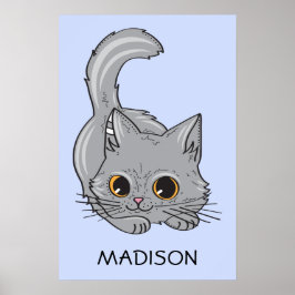 Niedliches Cta individuelle Name & Farbposter Poster