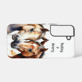 Niedliches Cuddling Pferde Paare Liebe Tiere Samsung Galaxy Hülle (Rückseite (Horizontal))