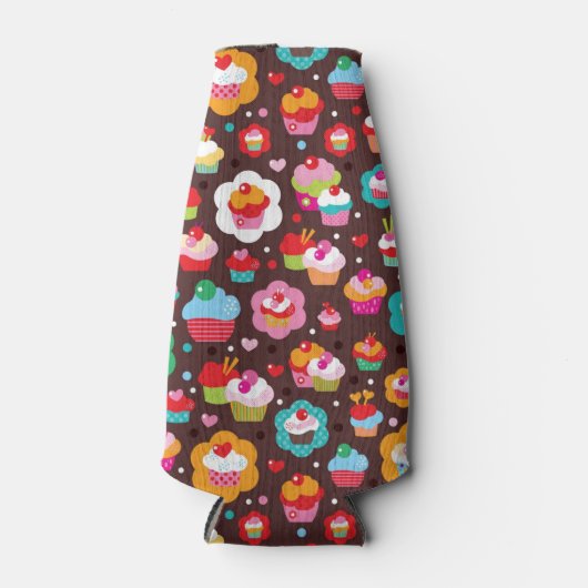 Niedliches Cup Cake-Muster Flaschenkühler (Vorderseite)