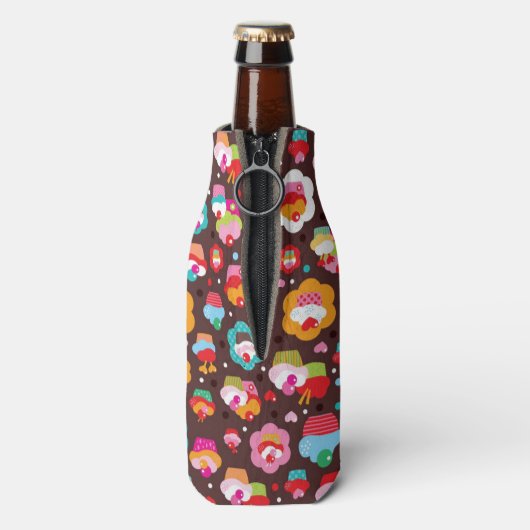 Niedliches Cup Cake-Muster Flaschenkühler (Flasche Rückseite)