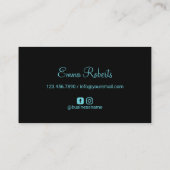 Niedliches Cupcake Logo Sweet Bakery Elegante Aqua Visitenkarte (Rückseite)