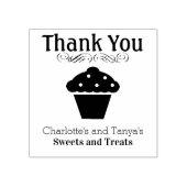 Niedliches Cupcake-Logo Vielen Dank für Ihr Geschä Gummistempel (Prägung)