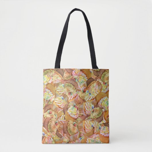 Niedliches Cupcake-Muster, Cupcake-Hintergrundmust Tasche (Vorderseite)