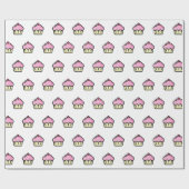 Niedliches Cupcake-Muster Geschenkpapier (Flach)