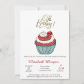 Niedliches Cupcake Oh Baby Summer Baby Dusche Einladung (Vorderseite)