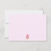 Niedliches Cupcake Pink Girly First Birthday Party Dankeskarte (Rückseite)