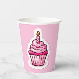 Niedliches Cupcake Theme für Geburtstagskorb Pappbecher