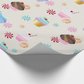 Niedliches Cupcake-und Candy-Muster für Geburtstag Geschenkpapier (Ecke)