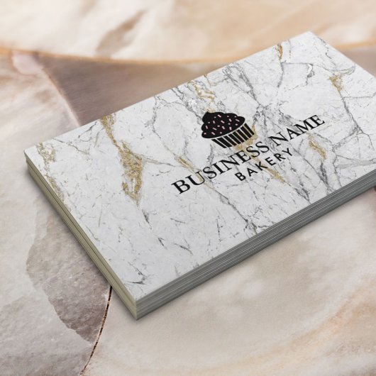 Niedliches Cupcake Zuhause Bäckerei Modernes Marmo Visitenkarte