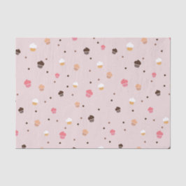 Niedliches Cupcakes Bäckereimuster Rosa Seidenpapier