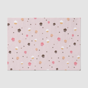 Niedliches Cupcakes Bäckereimuster Rosa Seidenpapier