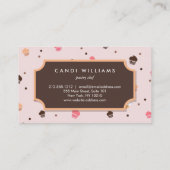 Niedliches Cupcakes Bäckereimuster Rosa Visitenkarte (Rückseite)