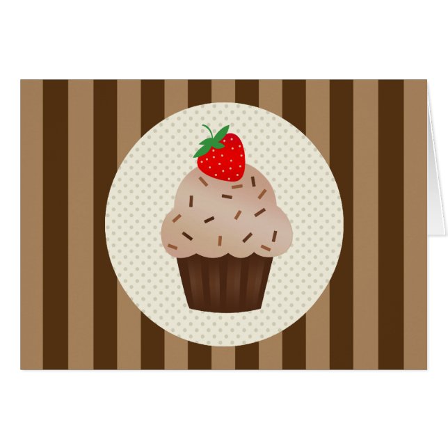Niedliches Cupcakes Brown Stripes Design (Vorderseite (Horizontal))