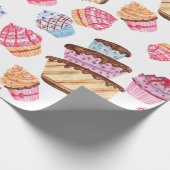 Niedliches Cupcakes Musterpapier Geschenkpapier (Ecke)