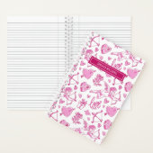 Niedliches Cupid Bow Arrow Herzmuster Vintage Lieb Notizblock (Innen)