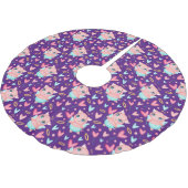 Niedliches Cupid Pig Wharkes Muster Polyester Weihnachtsbaumdecke (Schrägansicht)