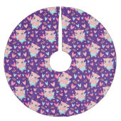 Niedliches Cupid Pig Wharkes Muster Polyester Weihnachtsbaumdecke (Vorderseite)