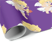 Niedliches Cupid Valentine Wrapping Paper Geschenkpapier (Rolleneckpunkt)