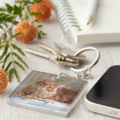 Niedliches Curry Name Cat Foto Schlüsselanhänger (Vorderseite rechts)