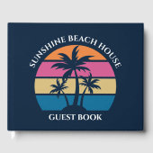 Niedliches Custom Beach House Palm Tree Gästebuch (Vorderseite)