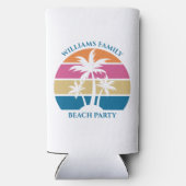 Niedliches Custom Beach Party Tropical Palm Tree Selters Dosenkühler (Rückseite)