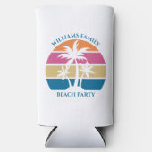 Niedliches Custom Beach Party Tropical Palm Tree Selters Dosenkühler (Vorderseite)