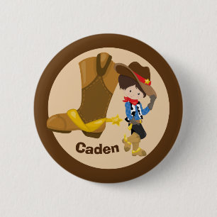 Niedliches Custom Cowboy Birthday Boy Party Button