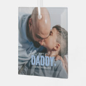 Niedliches Custom Foto Keepake DADDY Geschenk Weih Ornament Aus Glas (Vorderseite links)