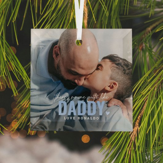 Niedliches Custom Foto Keepake DADDY Geschenk Weih Ornament Aus Glas