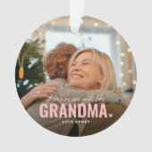 Niedliches Custom Foto Keepake GRANDMA Geschenk Ornament (Vorderseite)