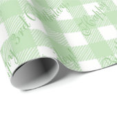 Niedliches Custom Green Gingham Country Shabby Chi Geschenkpapier (Rolleneckpunkt)