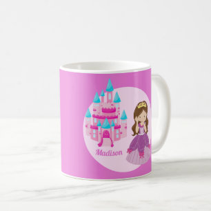 Niedliches Custom Pink Princess Castle Fairy Tale Kaffeetasse