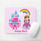 Niedliches Custom Pink Princess Castle Fairy Tale Mousepad (Mit Mouse)