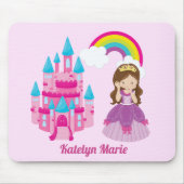 Niedliches Custom Pink Princess Castle Fairy Tale Mousepad (Vorne)