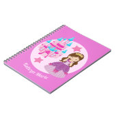 Niedliches Custom Pink Princess Castle Fairy Tale Notizblock (Linke Seite)