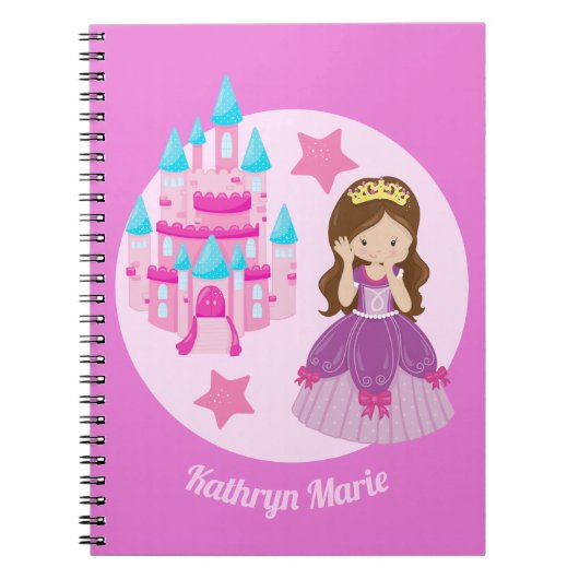 Niedliches Custom Pink Princess Castle Fairy Tale Notizblock (Vorderseite)