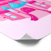 Niedliches Custom Pink Princess Castle Fairy Tale Poster (Ecke)