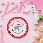 Niedliches Custom Red Christmas White Elephant Par Pappteller (Party)